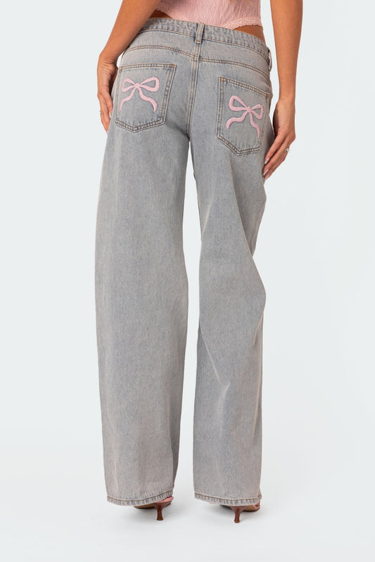 Celeste - Bow-Tie Loose Fit Jeans