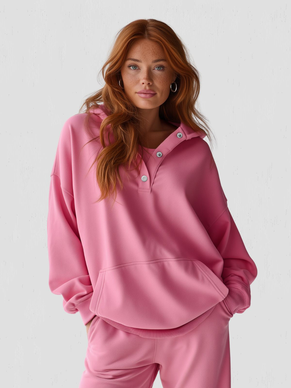 Oversized Snap-Fit Hoodie