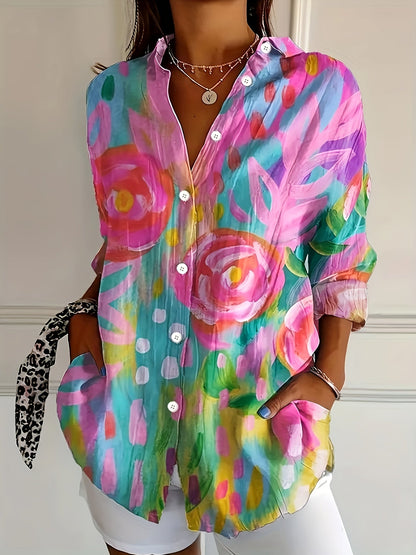 Elara | Vibrant Floral Blouse