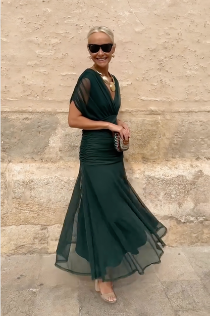 Nefeli - Elegant V-Neck Party Maxi Dress