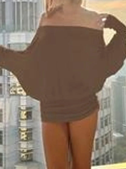 Women's Solid Off The Shoulder Sheer Ruched Dress