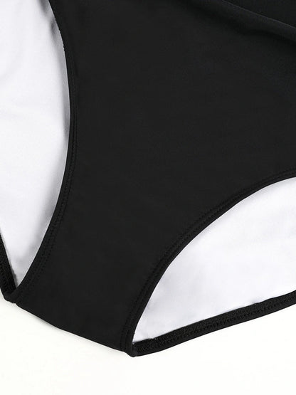 Colorblock Tummy Control One-Piece Swimsuit with Crossback Support