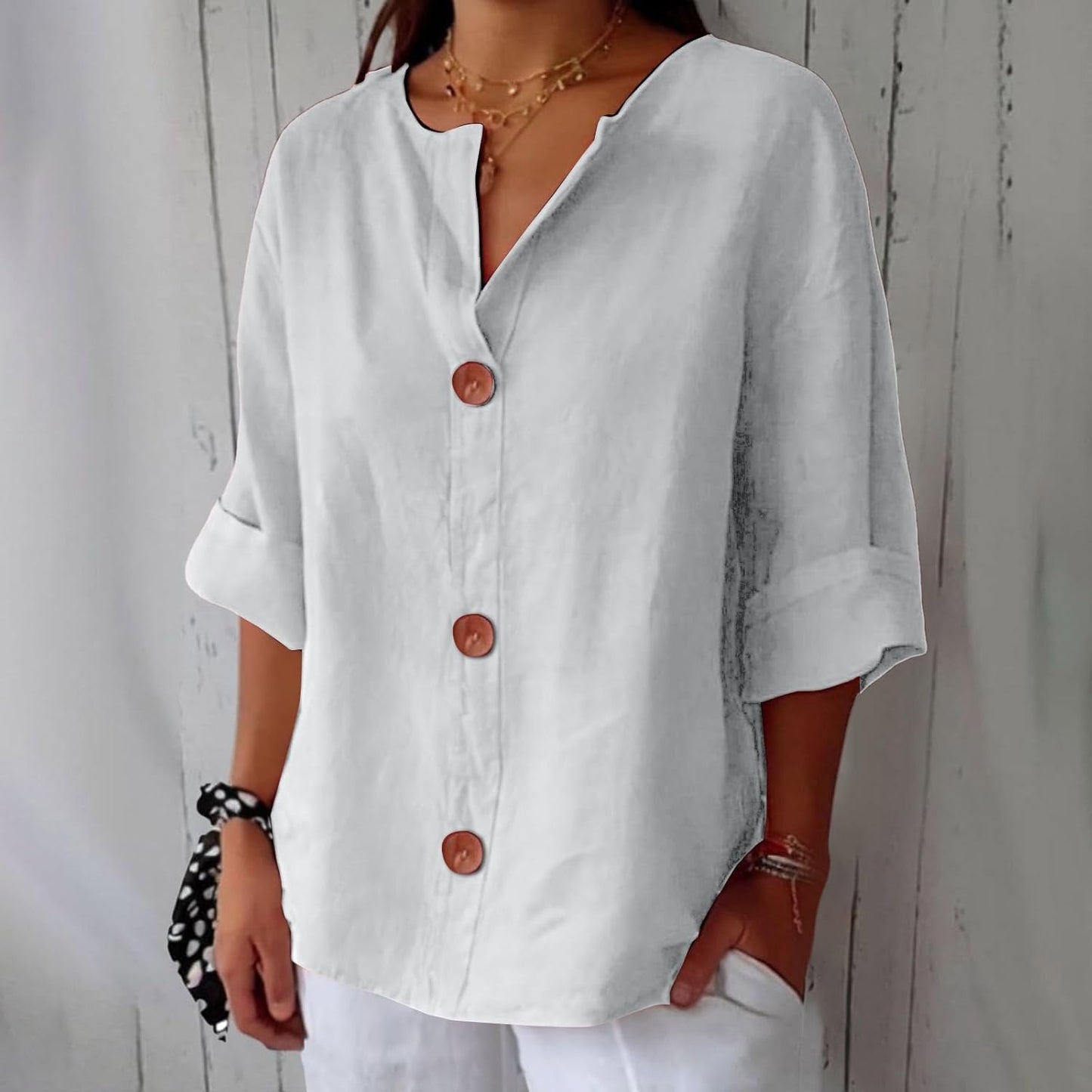 Jessica | Elegant Linen Blouse
