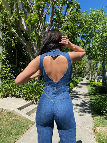 Casilda - Heart-Shaped Back Zipper Jumpsuit