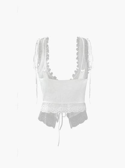 Breeze - Front Tie-Top with Lace Trims
